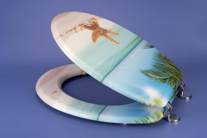 A wood printing toilet seat lid is a unique and stylish addition to any bathroom